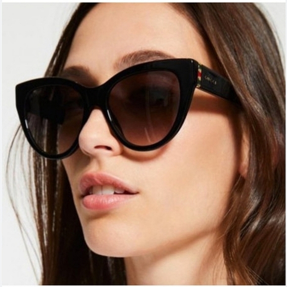 NWD$495 GUCCI GG0460S 001 Black Grey Gradient Cat Eye UV Protection Sunglasses - Picture 4 of 16